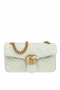 Gucci GREEN āGG Marmont Smallā quilted shoulder bag