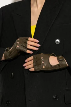 Gucci GREEN Leather gloves