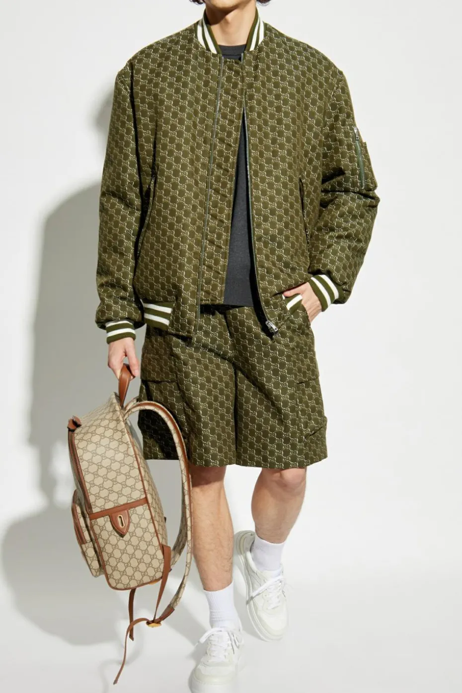 Gucci GREEN Padded bomber jacket