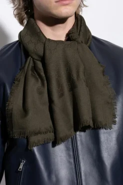 Gucci GREEN Scarf with "GG" pattern