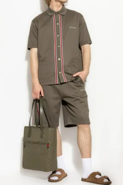 Gucci GREEN Shorts with characteristic 'Web' belt