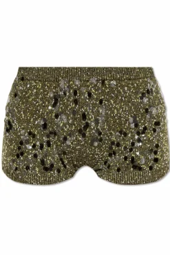 Gucci GREEN Shorts with decorative finishing