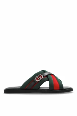 Gucci GREEN Slides with logo