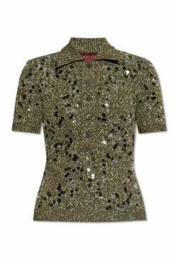 Gucci GREEN Sweater with decorative finish
