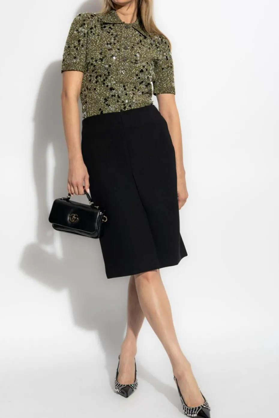 Gucci GREEN Sweater with decorative finish
