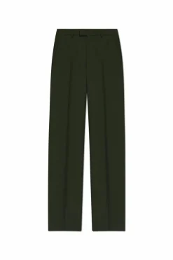 Gucci GREEN Wool pants with crease