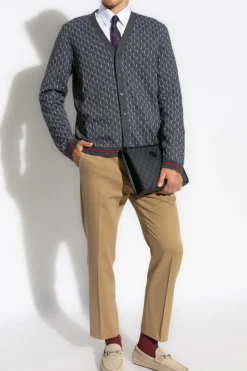 Gucci GREY Cardigan with 'GG' pattern