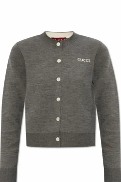 Gucci GREY Cardigan with logo