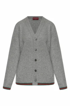 Gucci GREY Cardigan with signature belt Web