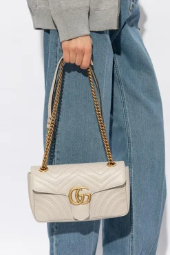 Gucci GREY ‘GG Marmont Small’ quilted shoulder bag