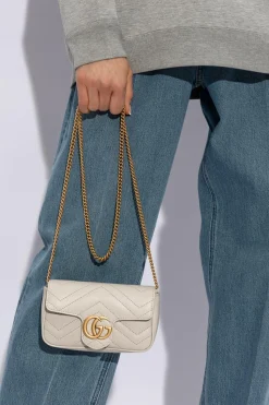 Gucci GREY ‘GG Marmont Super Mini’ Shoulder Bag