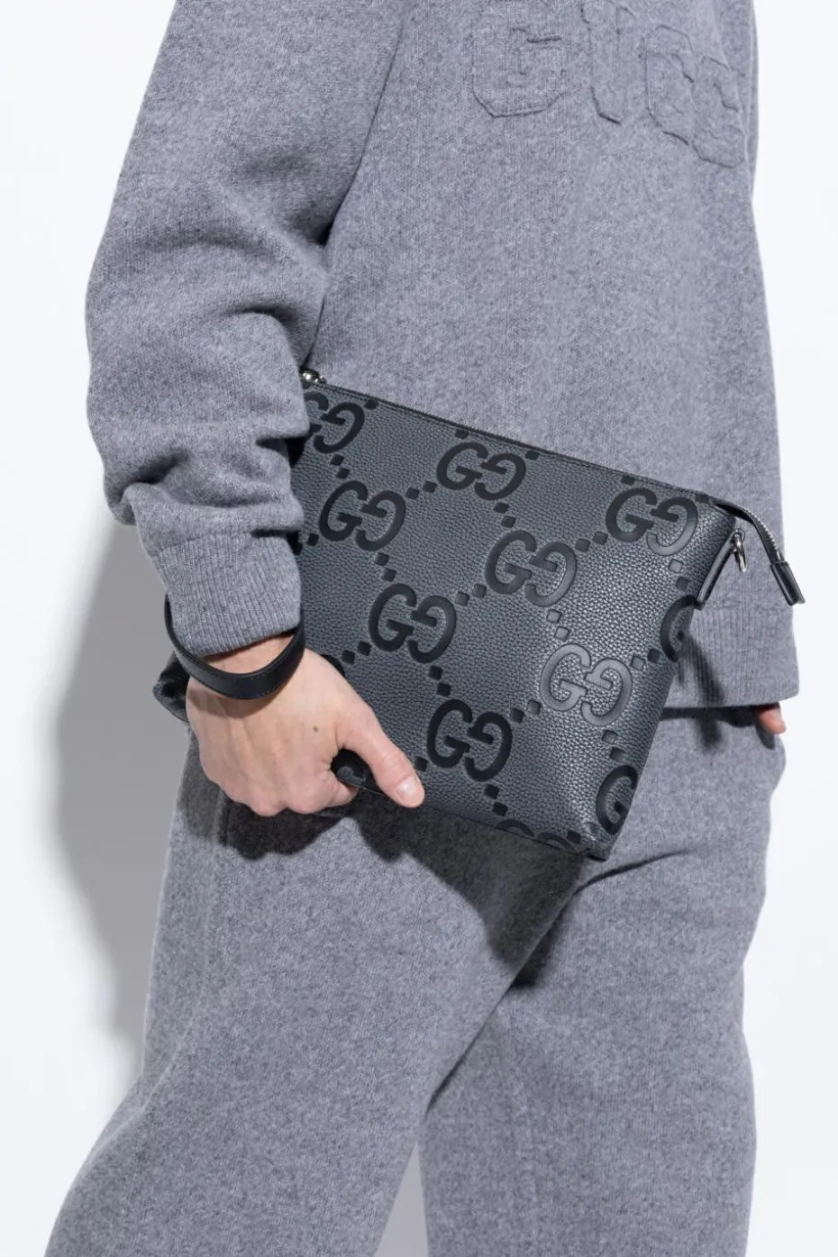 Gucci GREY Handbag "Medium Jumbo GG"
