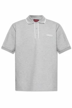 Gucci GREY Polo with embroidered logo