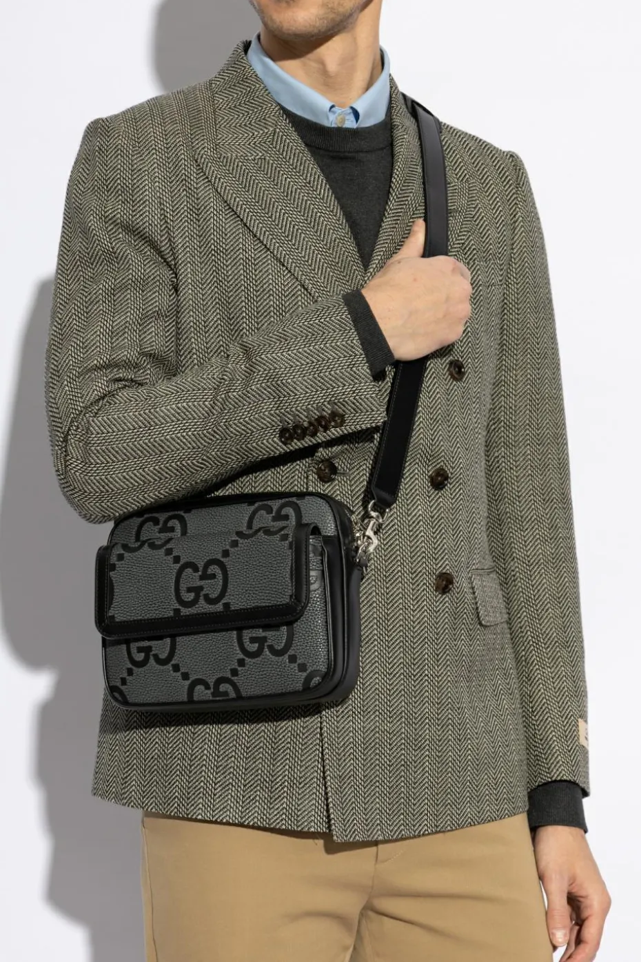 Gucci GREY Shoulder bag Jumbo GG Small