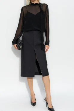 Gucci GREY Wool Skirt