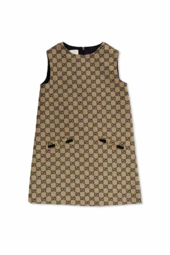 Gucci Kids beige Monogram dress