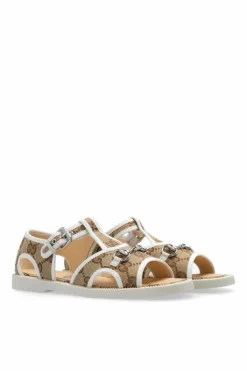 Gucci Kids beige Sandals with monogram