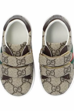 Gucci Kids beige Sneakers with a monogram