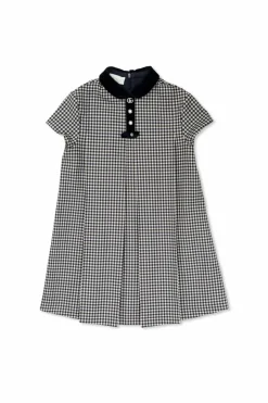 Gucci Kids BLACK Dress with a plaid pattern