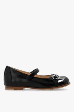 Gucci Kids BLACK Leather ballet flats
