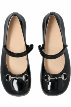 Gucci Kids BLACK Leather ballet flats