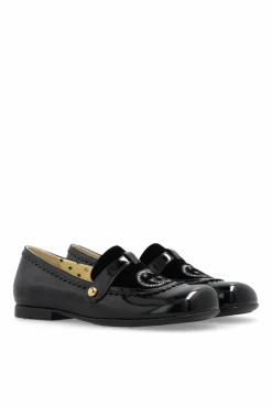 Gucci Kids BLACK Leather ballet flats