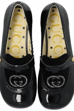 Gucci Kids BLACK Leather ballet flats