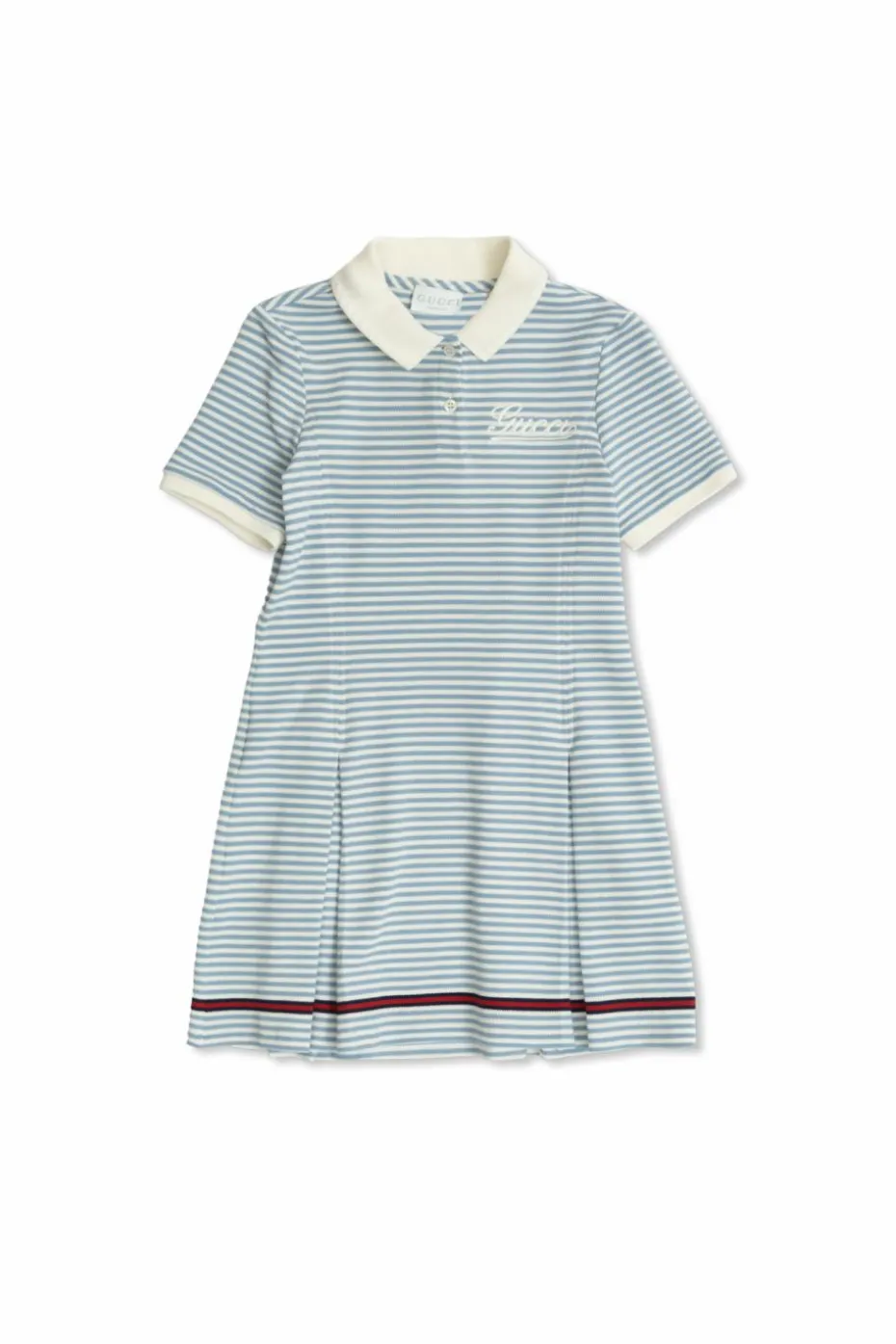Gucci Kids BLUE Dress with striped pattern