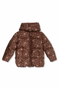 Gucci Kids BROWN Down jacket with motif of stars