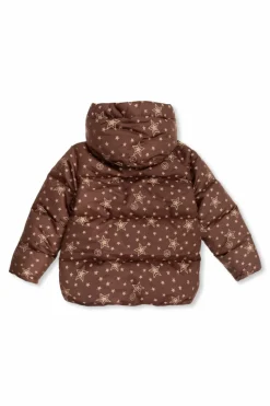 Gucci Kids BROWN Down jacket with motif of stars