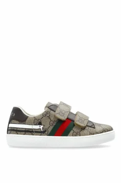 Gucci Kids BROWN Sport shoes in 'GG Supreme' canvas