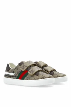 Gucci Kids BROWN Sport shoes in 'GG Supreme' canvas