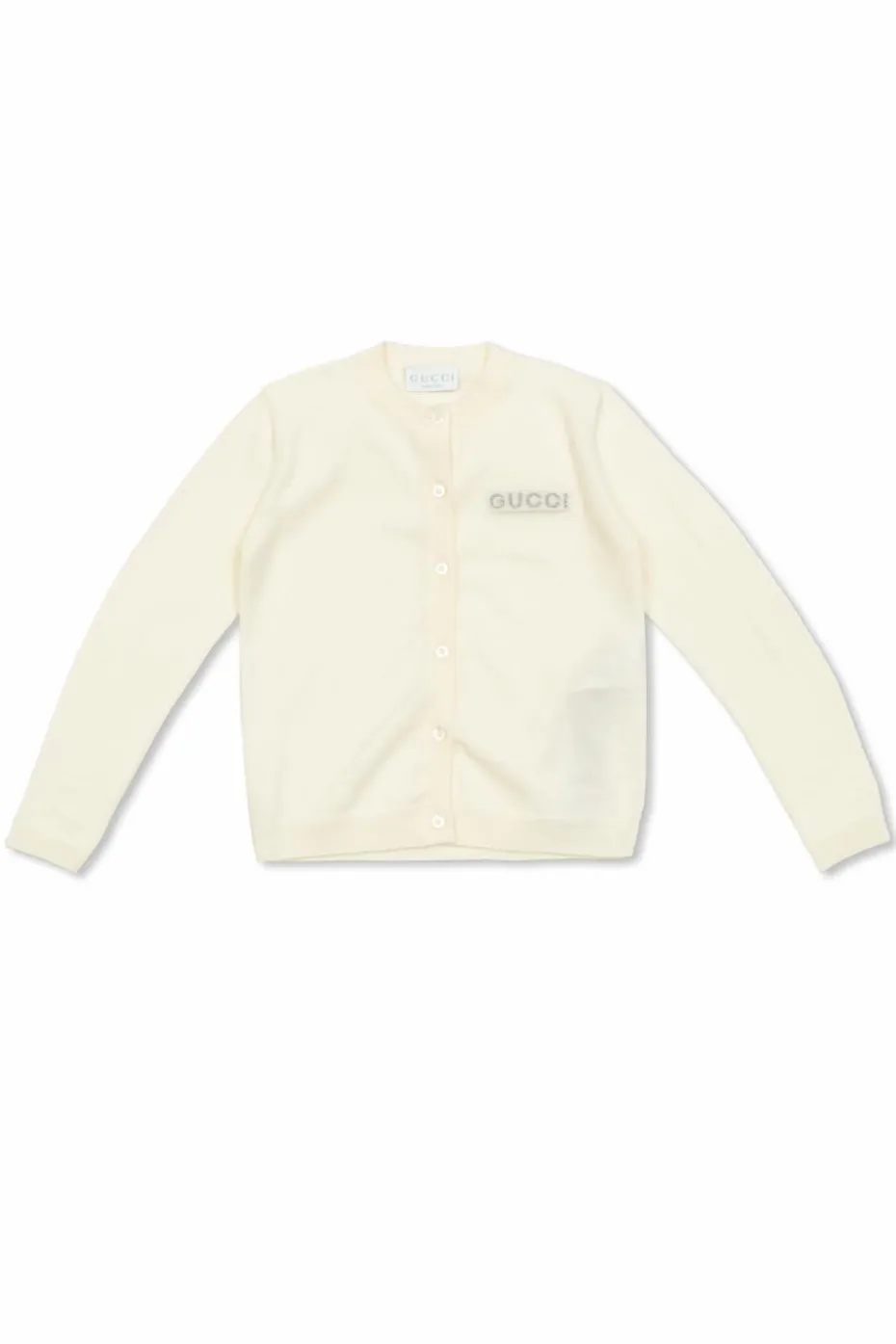 Gucci Kids cream Cardigan with embroidered logo