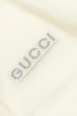 Gucci Kids cream Cardigan with embroidered logo