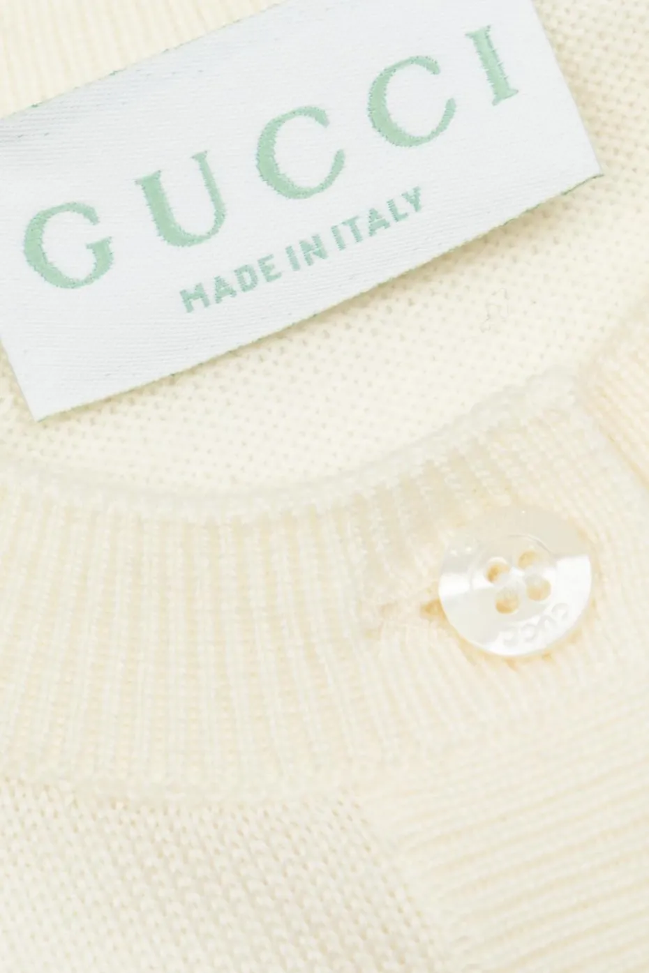 Gucci Kids cream Cardigan with embroidered logo