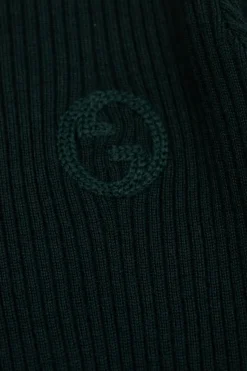 Gucci Kids GREEN Turtleneck sweater with logo