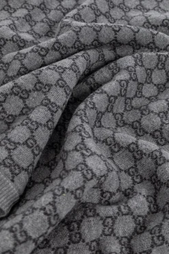 Gucci Kids GREY Baby blanket with 'GG' pattern