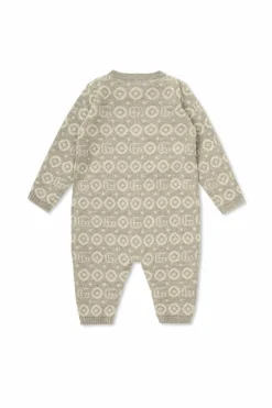 Gucci Kids GREY Baby romper with GG pattern