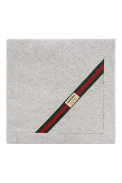 Gucci Kids GREY Blanket with logo