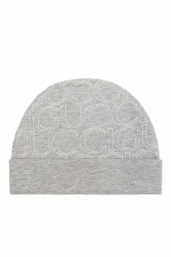 Gucci Kids GREY Cotton hat with embroidered logo