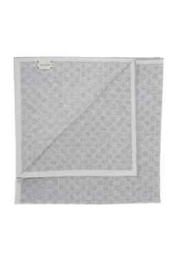 Gucci Kids GREY Logo-embroidered blanket
