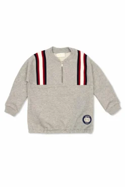 Gucci Kids GREY Sweatshirt with a zip neckline