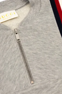 Gucci Kids GREY Sweatshirt with a zip neckline
