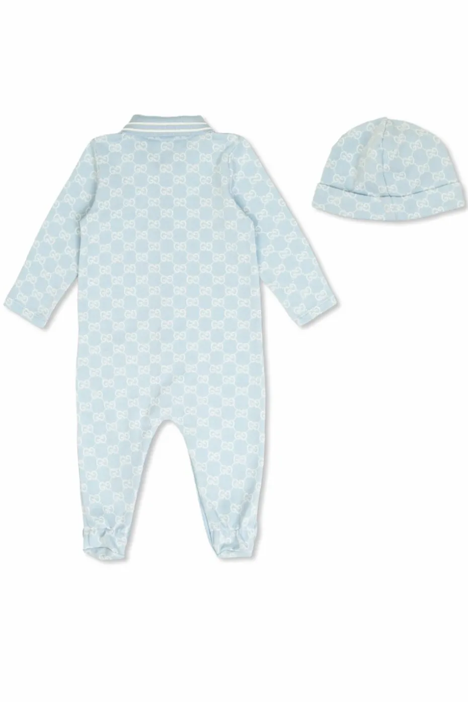 Gucci Kids light blue Infant sleepsuit and hat set