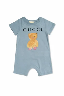 Gucci Kids light blue Printed bodysuit