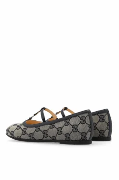 Gucci Kids NAVY BLUE Ballet flats with monogram
