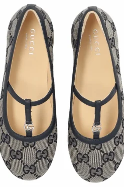 Gucci Kids NAVY BLUE Ballet flats with monogram
