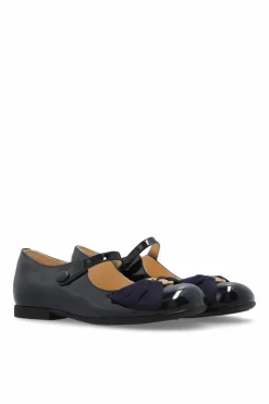 Gucci Kids NAVY BLUE Ballet Flats with Decorative Bow