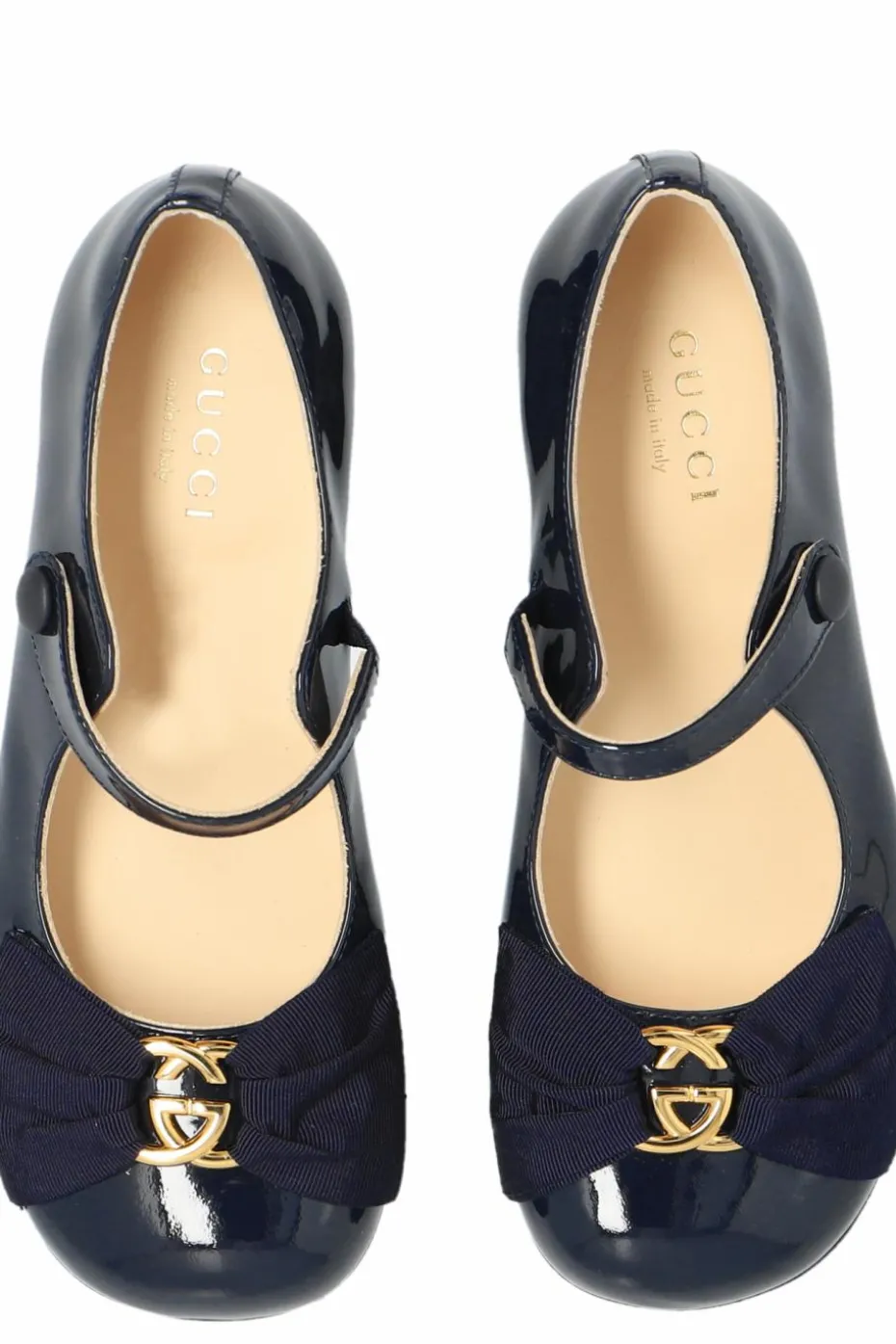 Gucci Kids NAVY BLUE Ballet Flats with Decorative Bow