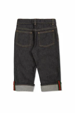 Gucci Kids NAVY BLUE Jeans with rolled-up legs
